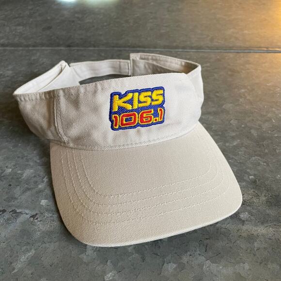 106.1 KISS FM Radio Music Station Dallas Fort Worth Texas Visor Hat Vintage Y2K - Picture 1 of 9
